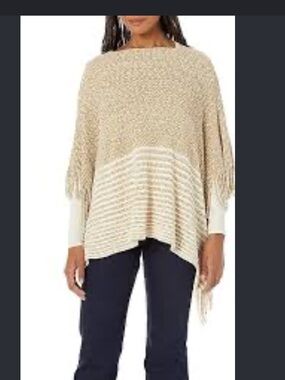 Angie’s  Knit Fringe Sweater Poncho - NWT